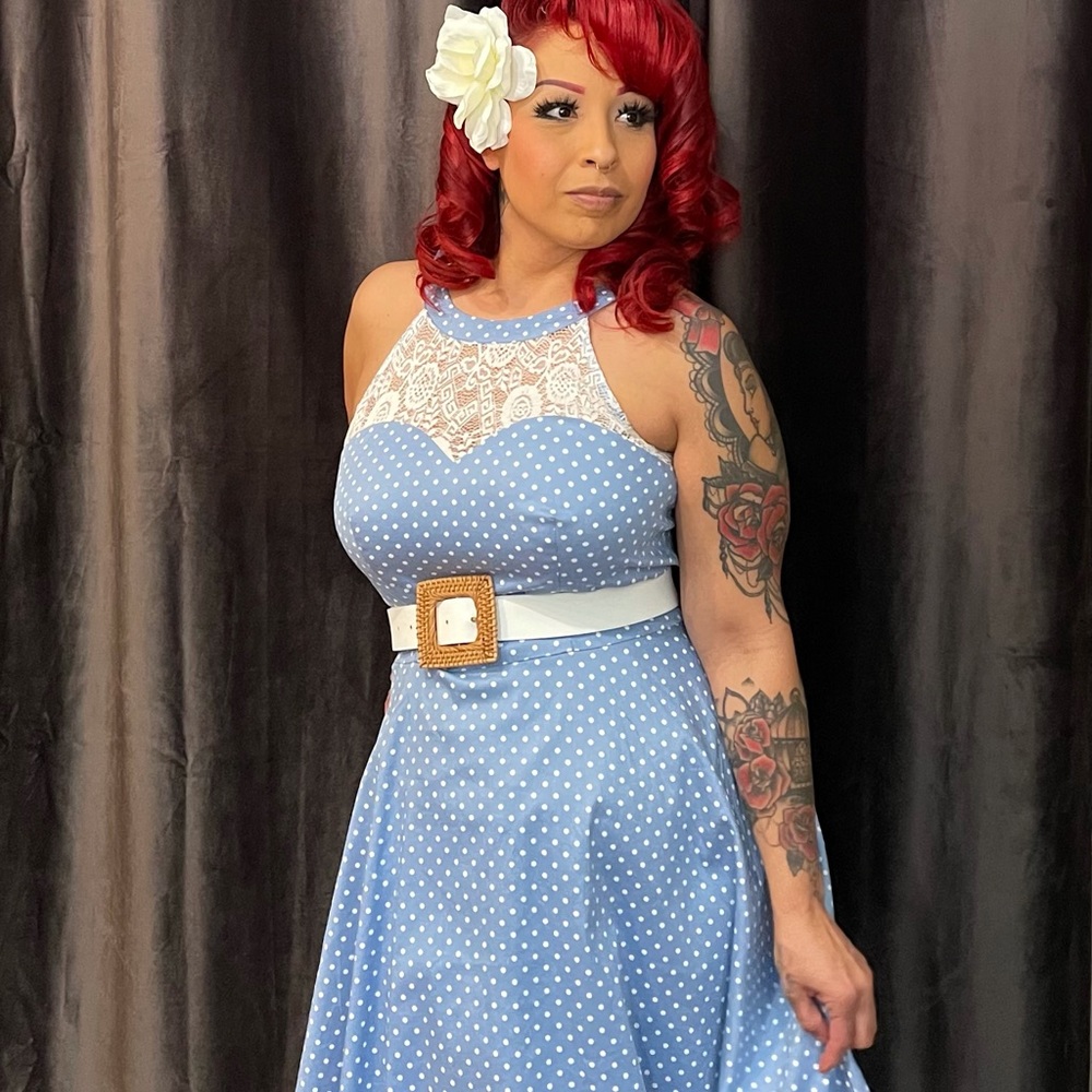 Vintage 50s high low dress rockabilly